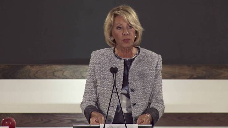 Betsy DeVos speaks at the 2016 American Federation for Children Policy Summit.